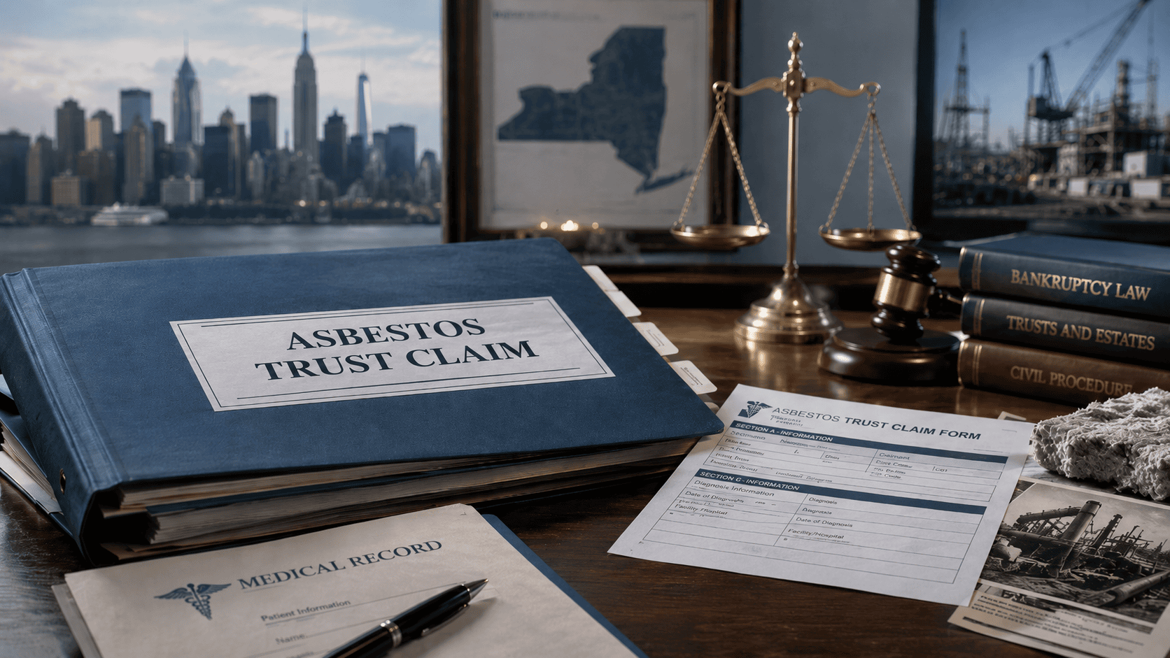 Asbestos bankruptcy trust fund claims in New York - compensation for mesothelioma and lung cancer victims