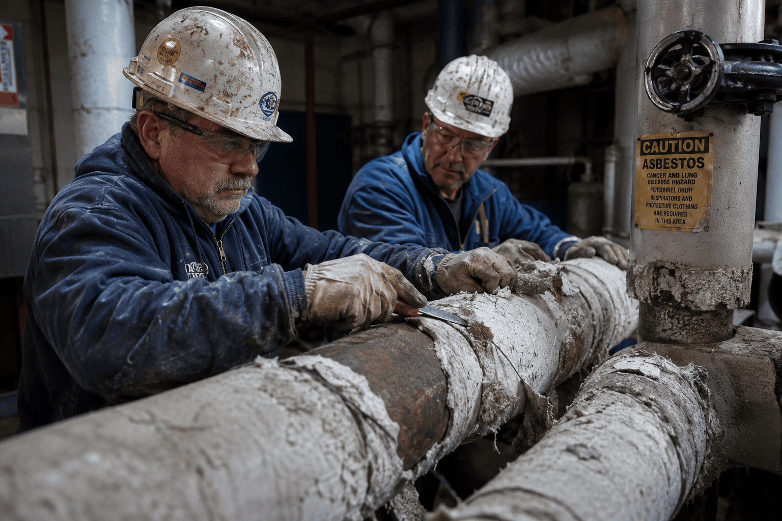 Construction trade workers and insulators handled asbestos pipe insulation on New York job sites